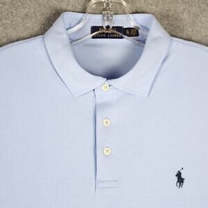 Polo Ralph Lauren Men s Shirt Short Sleeve Polo 3 Button 100% Cotton Blue